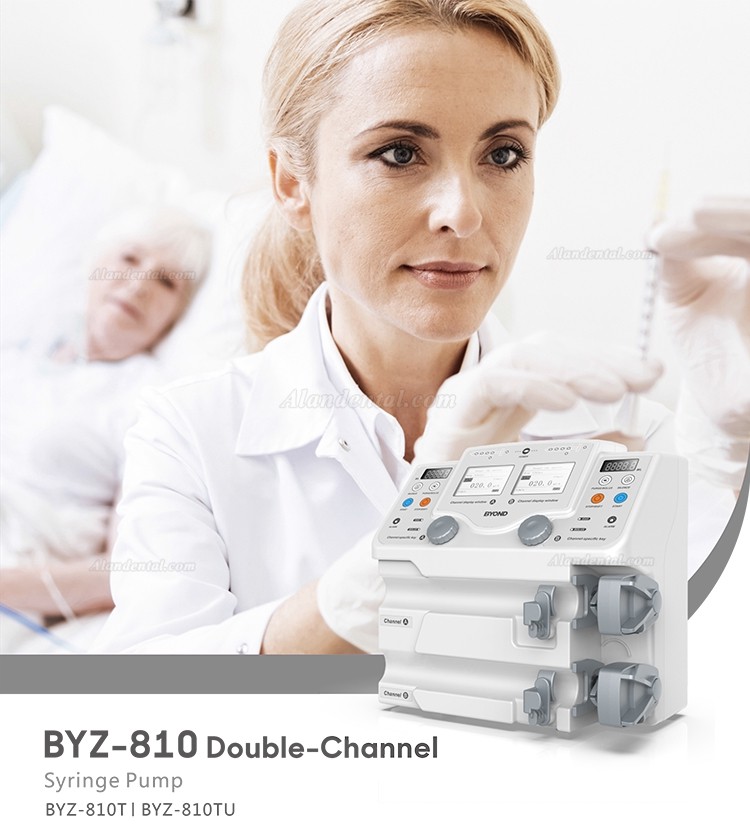 Byond BYZ-810T Double Channel Syringe Pump with LCD Display and Visual Alarm